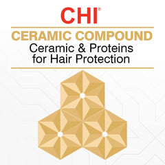 CHI Straight Guard in hand scale photo showing 8.5 oz size for travel convenience