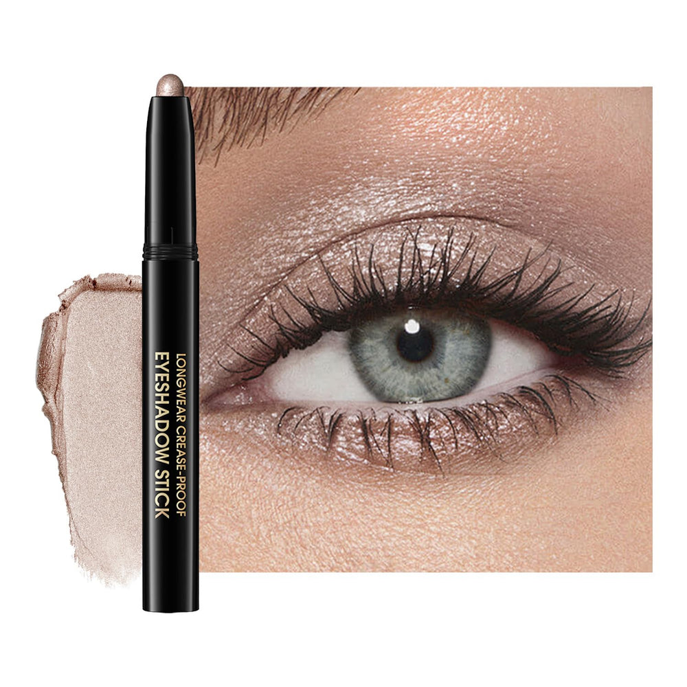 Chifure eyeshadow stick front view showing Champagne tip and convenient retractable design