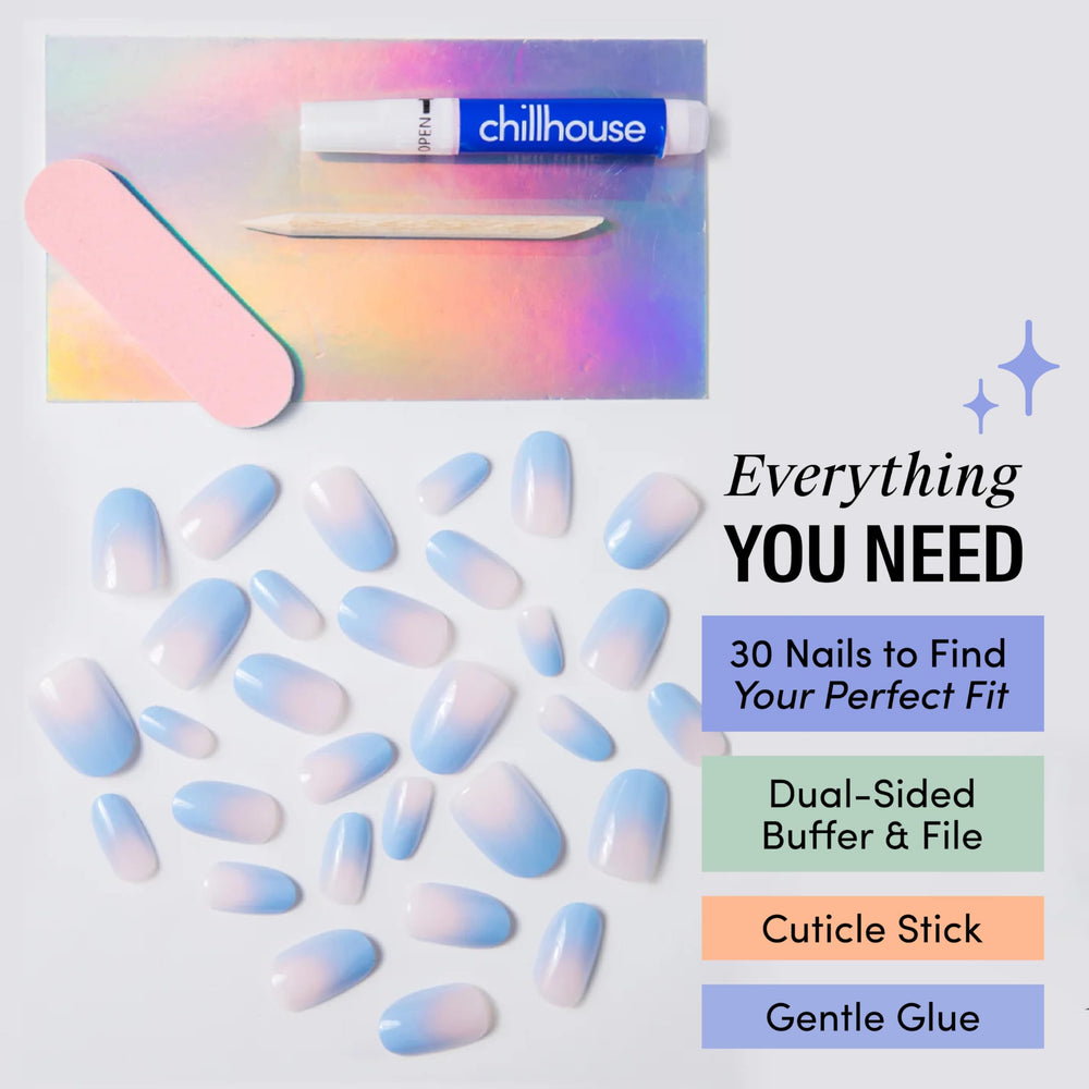 Chillhouse tools and Gentle glue arranged to show quick application benefit