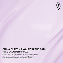 China Glaze swatch on fingers showing pastel lavender wear and even coverage