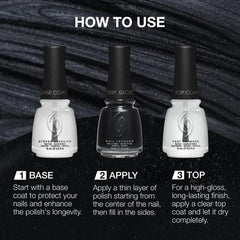 China Glaze bottle next to ruler showing 0.5 fl oz size for portion clarity benefit