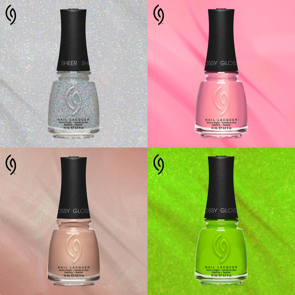 China Glaze packaging label view showing shade name and 21-free formulation benefits