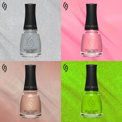 China Glaze packaging label view showing shade name and 21-free formulation benefits