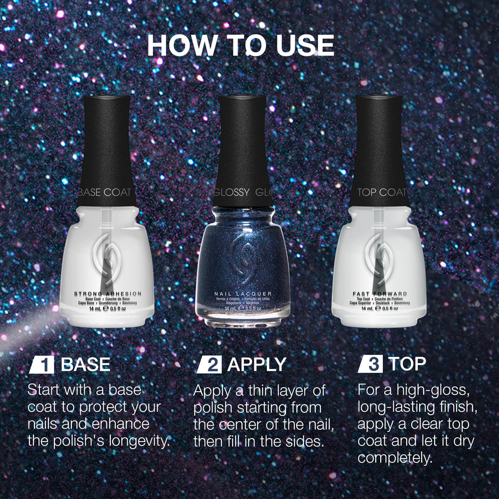 China Glaze bottle next to ruler showing 0.5 fl oz scale convenience