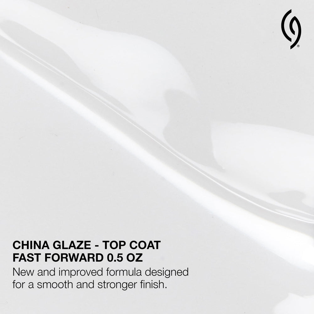 China Glaze glossy top coat layer reflecting high shine over color
