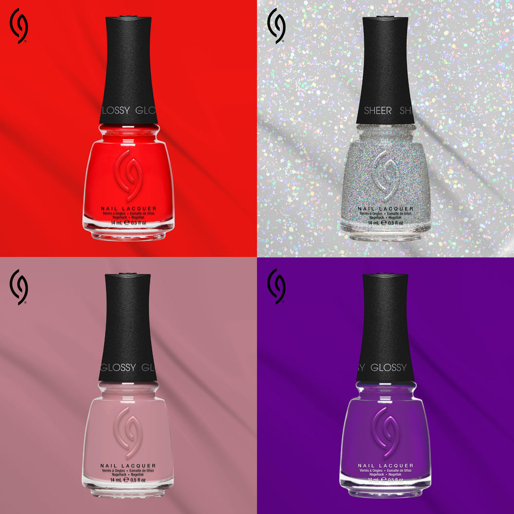 China Glaze bottle in salon setting illustrating professional-quality results