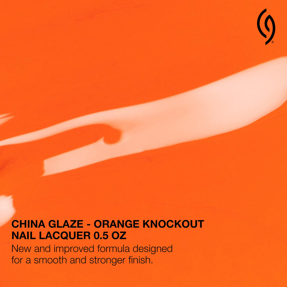 China Glaze swatch on white card demonstrating true neon orange pigmentation benefit