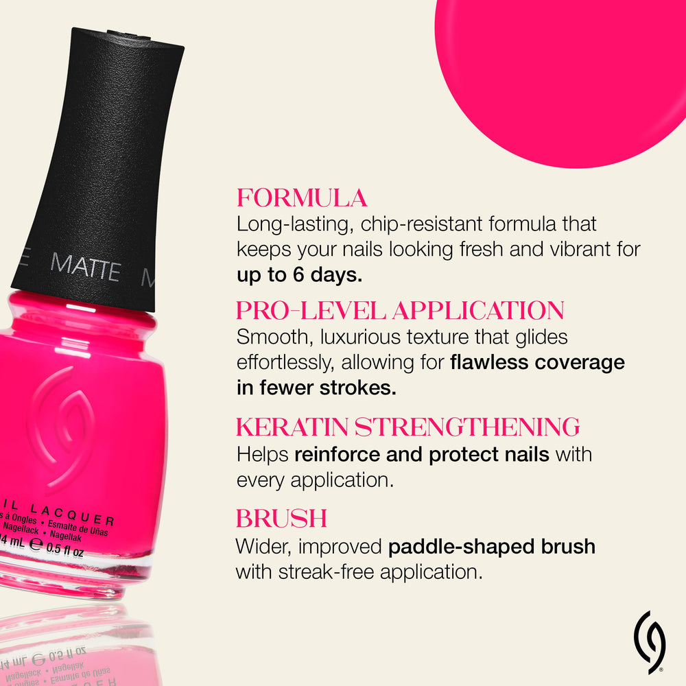 China Glaze on model nails showcasing bold neon pink manicure for parties