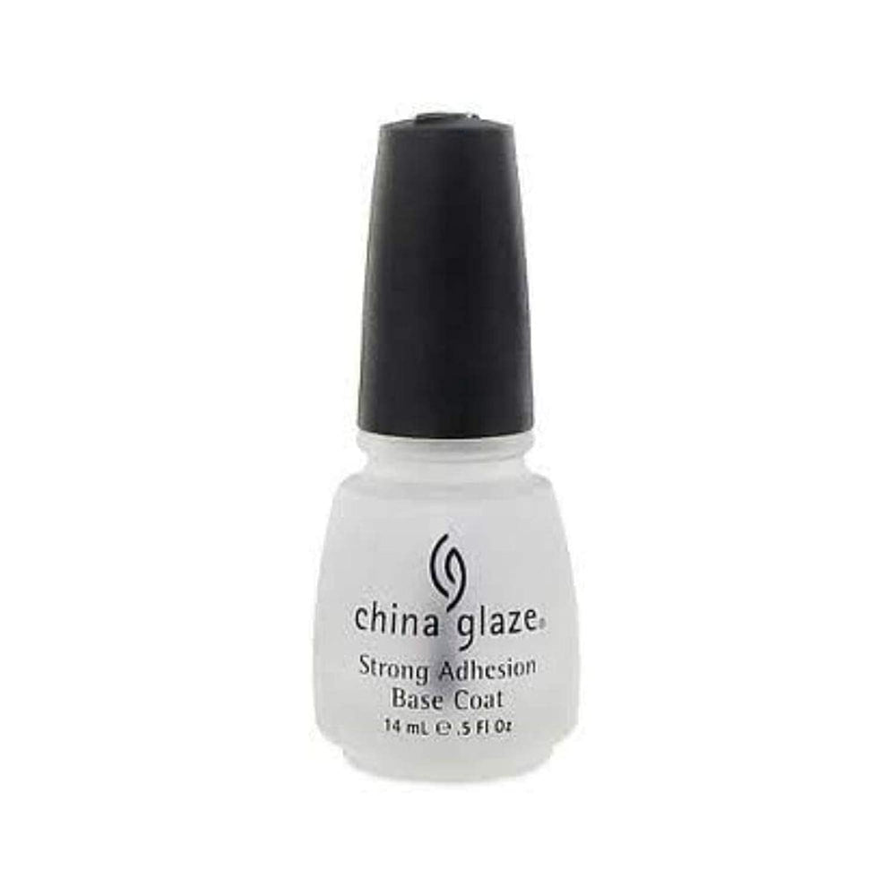 China Glaze bottle front view showing brand and base coat for reliable adhesion