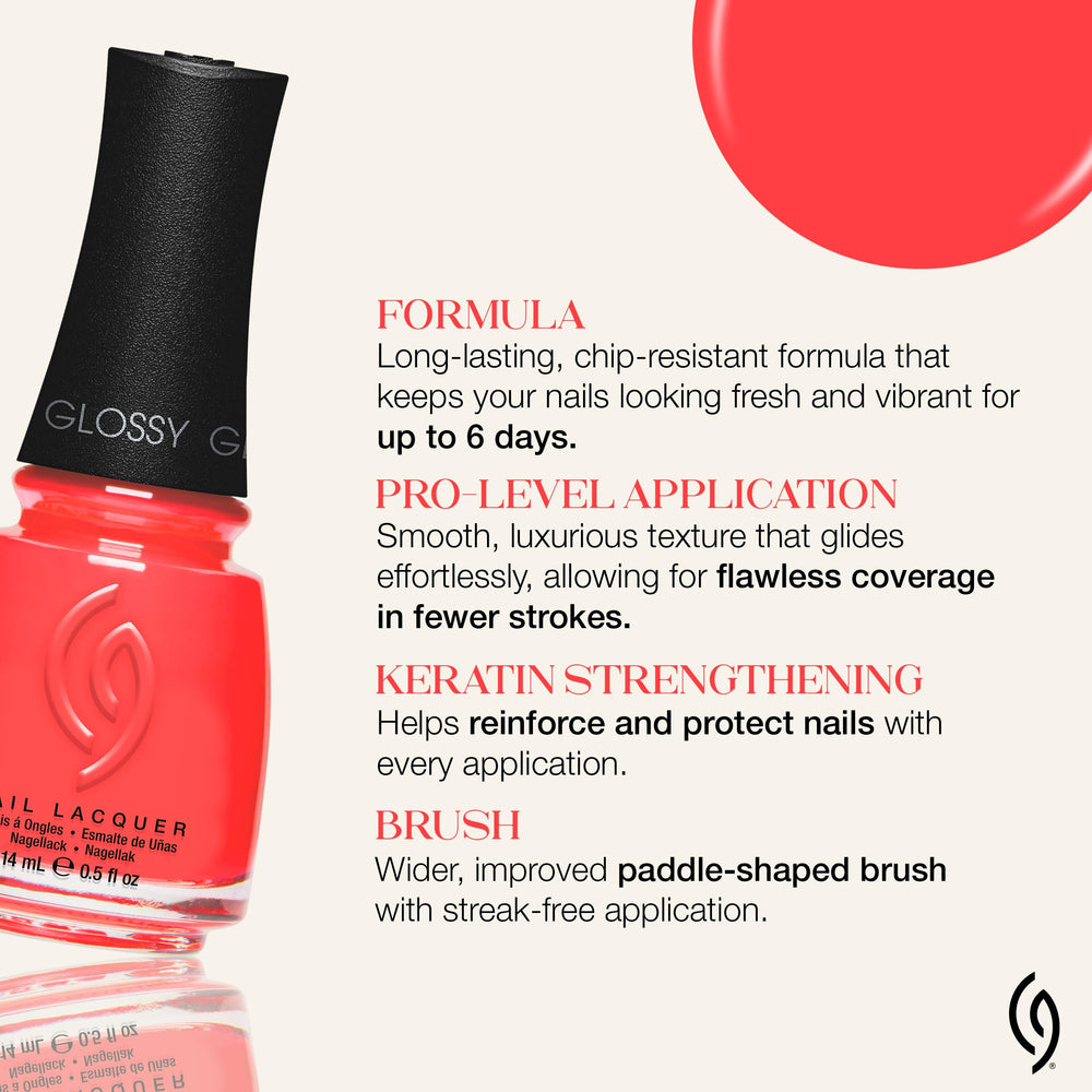 China Glaze manicure before and after showing improved shine and coverage