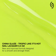 Close-up of China Glaze bottle neck and cap highlighting glossy neon pigment and texture