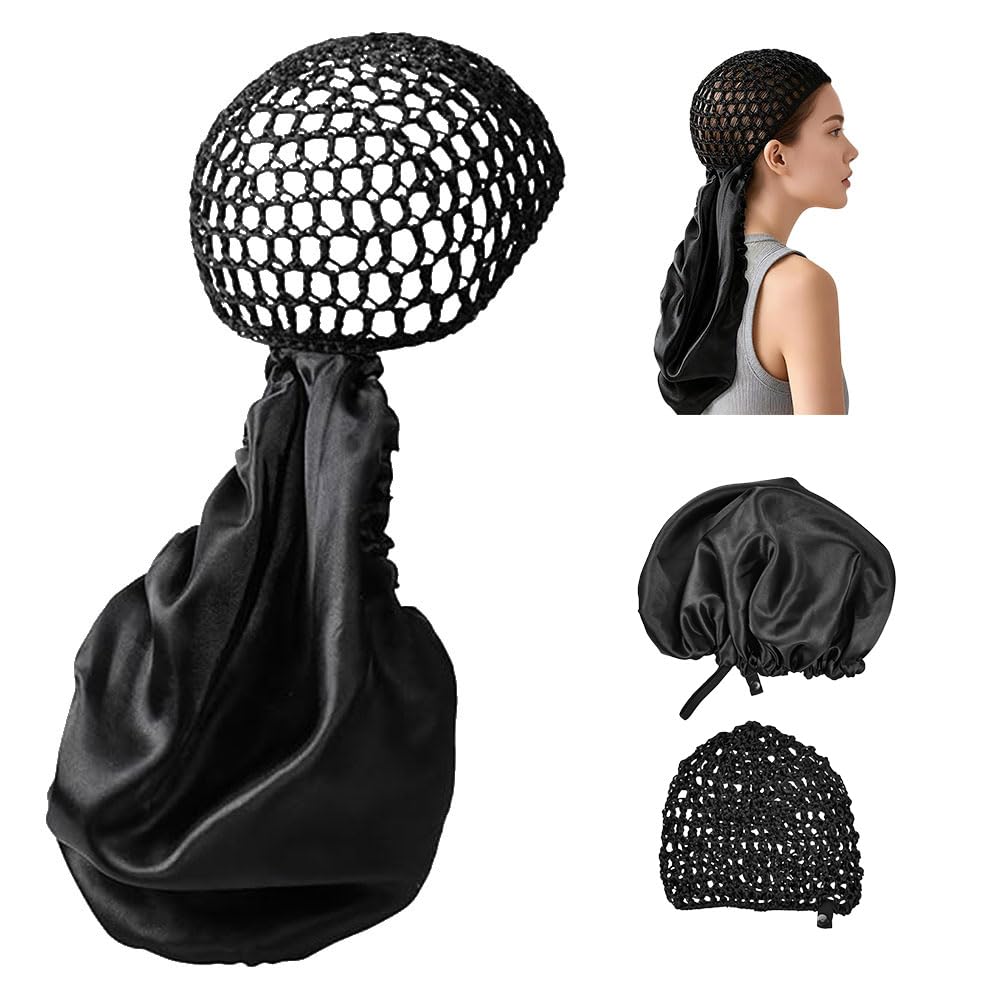 Chin.Chic front view of wrap cap showing sleek black silhouette for polished protection