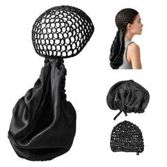 Chin.Chic front view of wrap cap showing sleek black silhouette for polished protection