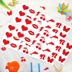 Chinco stickers in sunbed setting demonstrating quick, temporary body art