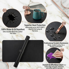 Chiplesier mat with hand rest and nail tools in use shows stability and organized workspace benefit