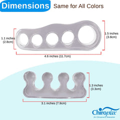 Chiroplax next to a hand for scale illustrating one-size-fits-most fit and portability