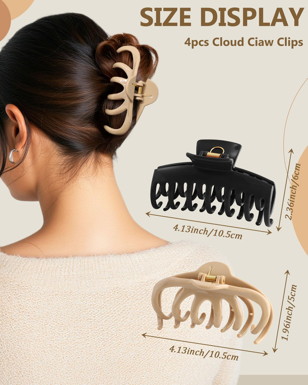 CHLINS clip holding a bun in place demonstrating stable everyday styling