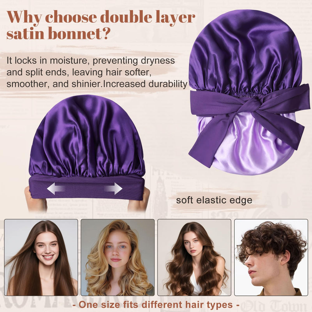 CHLINS satin bonnet reversible double-layer fabric for extra protection