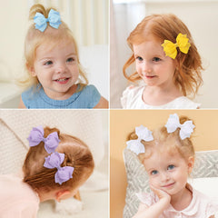 choicbaby bow beside ruler demonstrating the 4-inch size