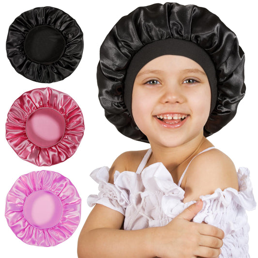 choshion three-pack bonnets front view showing colorful patterns and fit benefit