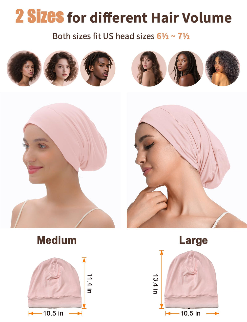 choshion bonnet on curly hair showing frizz control and preserved curls