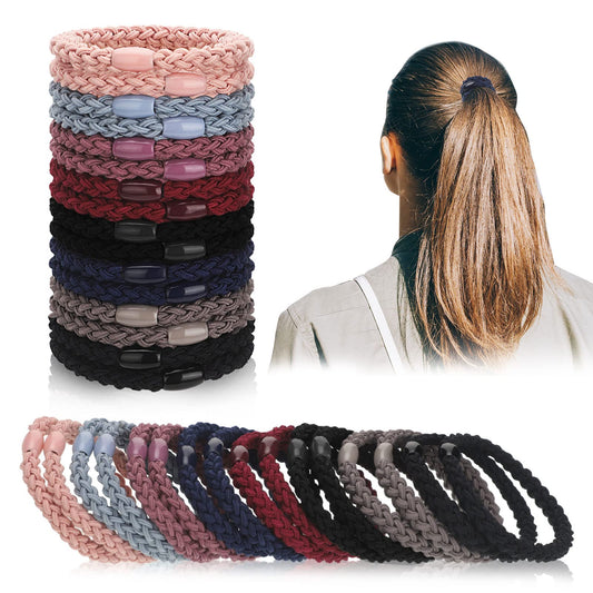 Chuangdi front packaging showing 12 colorful hair ties and clear quantity benefit