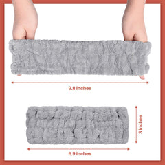 Chuangdi headband worn while washing face keeping hair back and preventing mess benefit