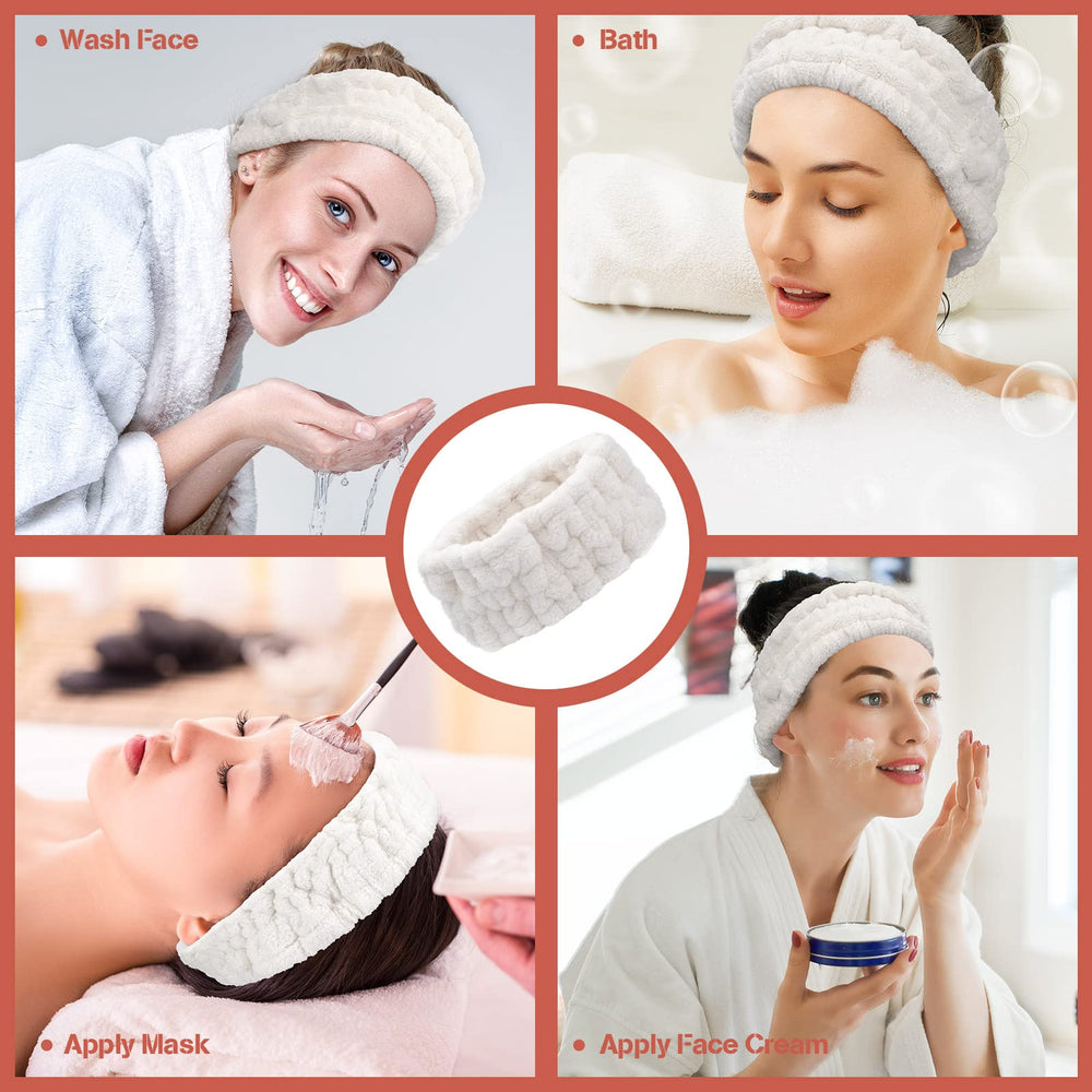 Chuangdi headband in a spa bathroom setting showing organized daily use