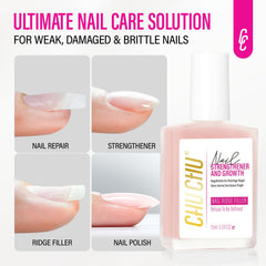 CHUCHU soft pink swatch on nail tip for natural coverage benefit