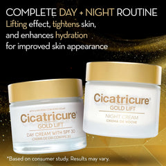 Cicatricure gold lift night cream jar open showing rich restorative formula
