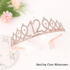 CIEHER flatlay of crown, sash, and pins displaying all included celebration pieces