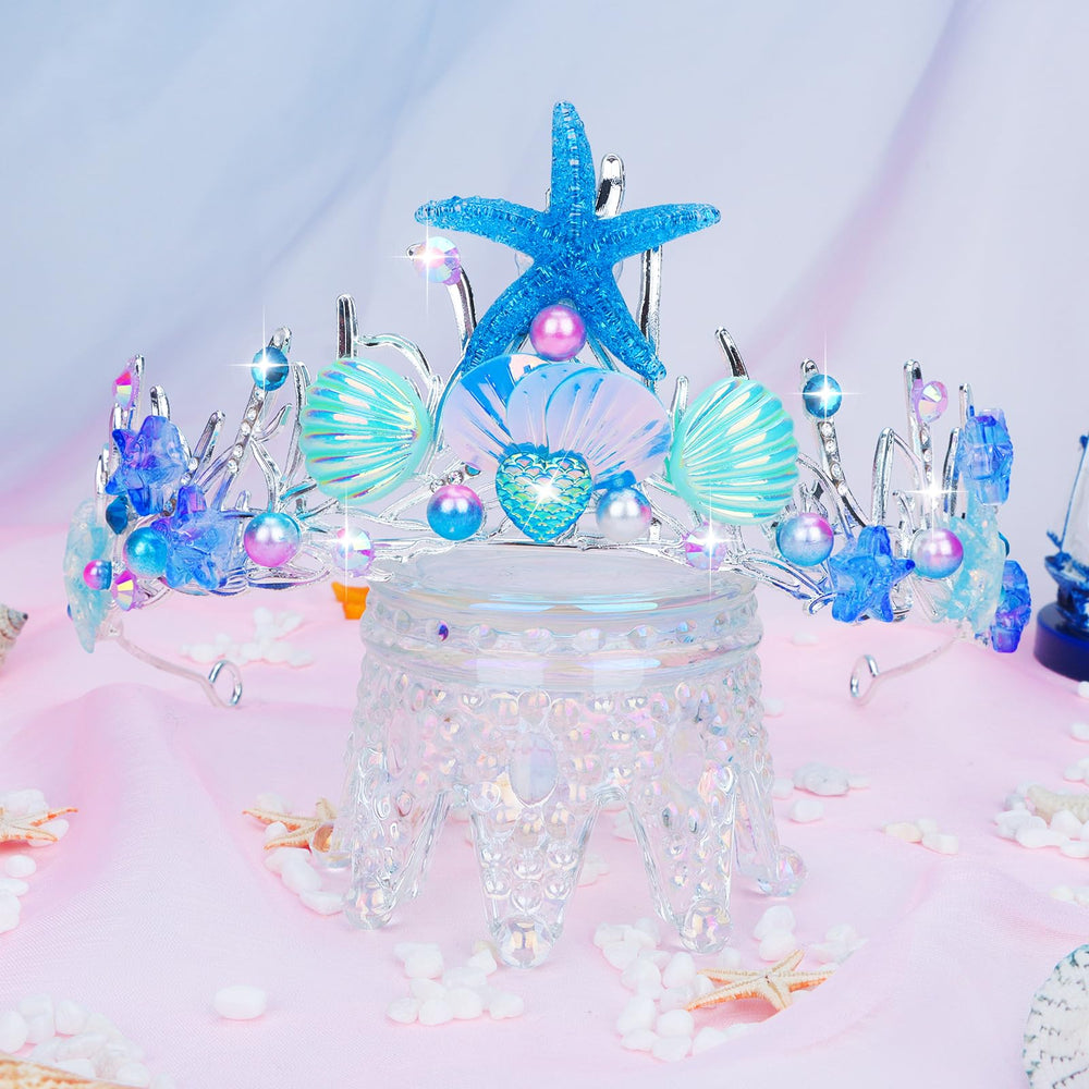CIEHER mermaid crown on model at beach illustrating mermaid-themed vibe