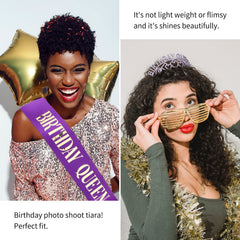 CIEHER tiara worn in hair showing comb grip and stable wear benefit