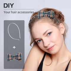 Cinaci headband decorated with fabric flowers displaying easy DIY customization
