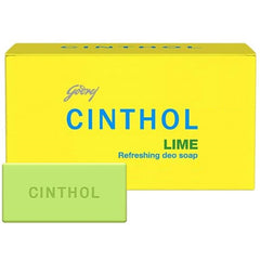 Cinthol lime soap front packaging shows brand and pack of four, convenient storage