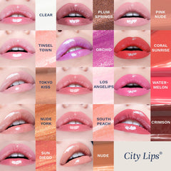 City Beauty City Lips in hand for size comparison showing convenient portable tube