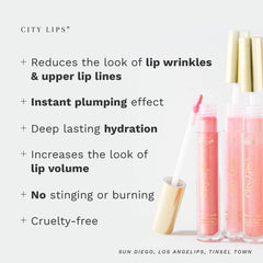 City Beauty ingredients panel image emphasizes hyaluronic acid, oligopeptides, and botanical oils for hydration