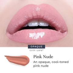 City Beauty City Lips next to common items shows tube size and portability benefit