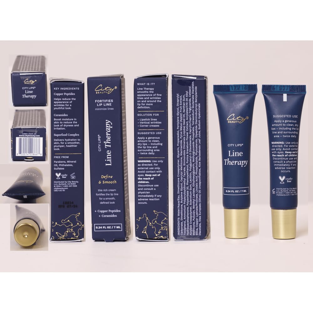 City Beauty lifestyle image of woman applying cream for refined lip definition