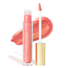 City Beauty City Lips front closed showing sleek tube and Sun Diego color benefit
