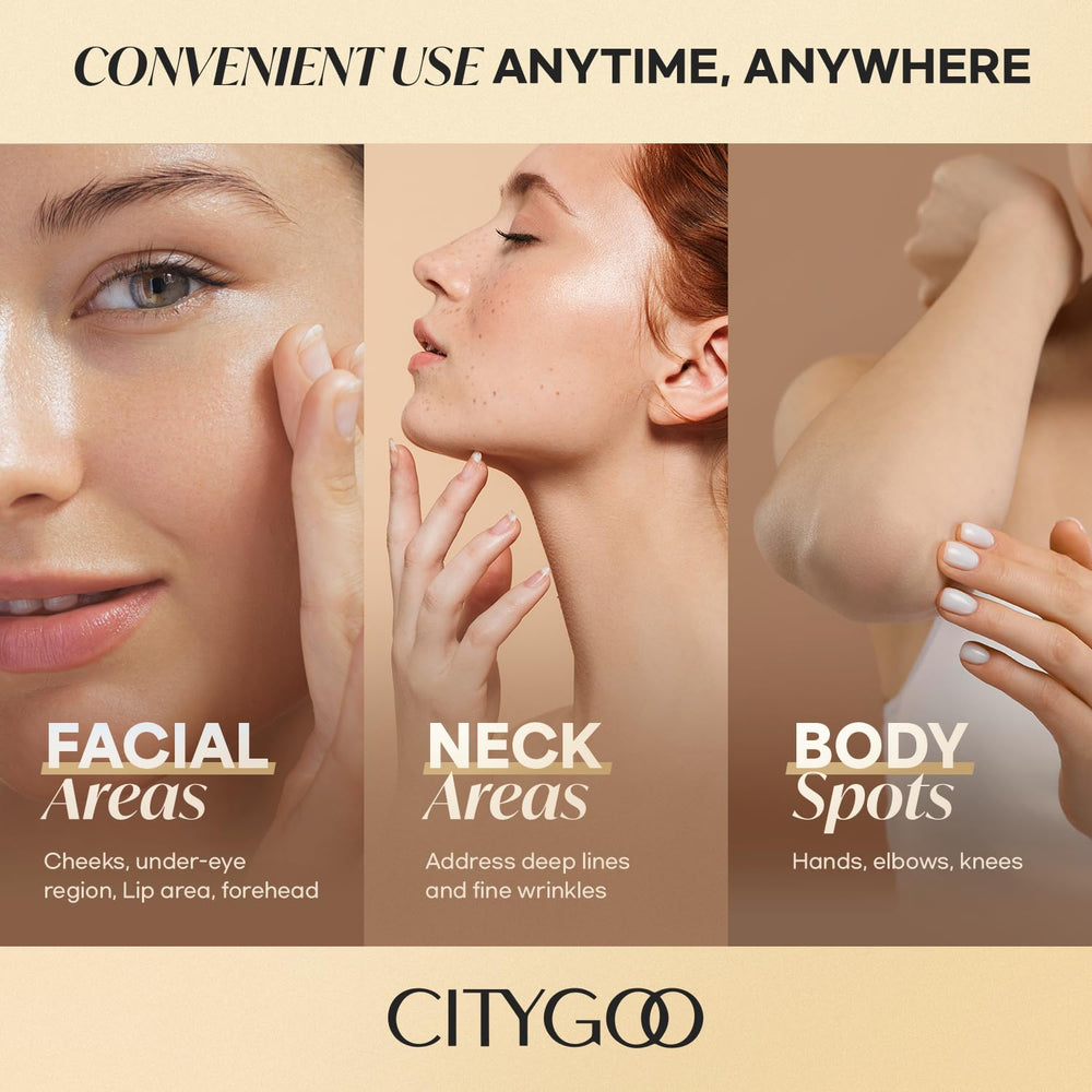 CITYGOO applying under eye demonstrating targeted coverage and reduced puffiness benefit