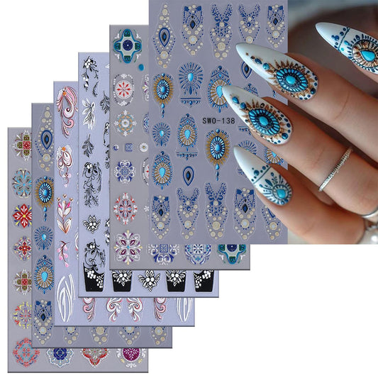 CJDLTS front packaging showing six sheets and bold bohemian designs for quick styling