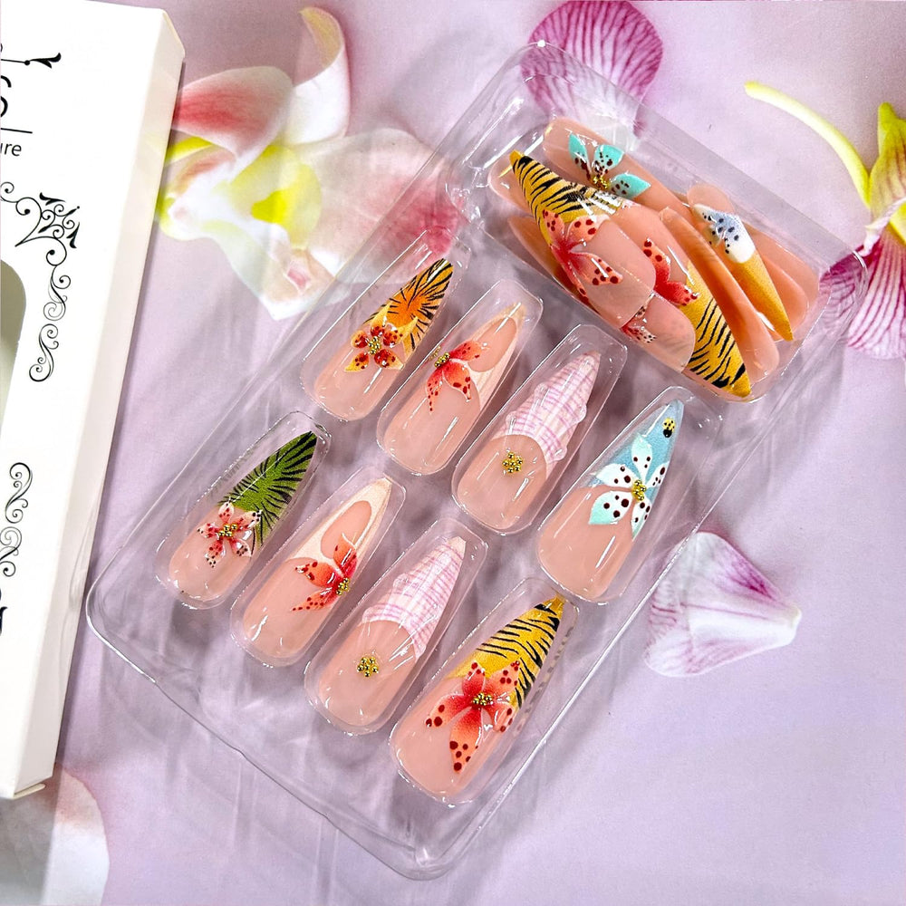 CJDLTS application kit with adhesive tabs and file for easy salon-free use