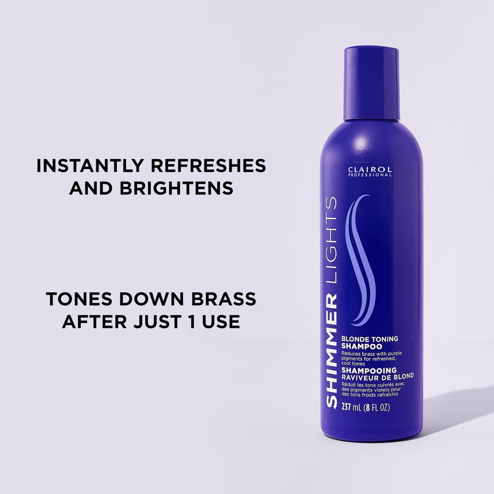 Clairol Shimmer Lights bottle back label highlighting directions and ingredients benefits