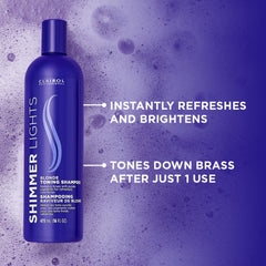 Clairol Professional lather on blonde hair demonstrating toning effect