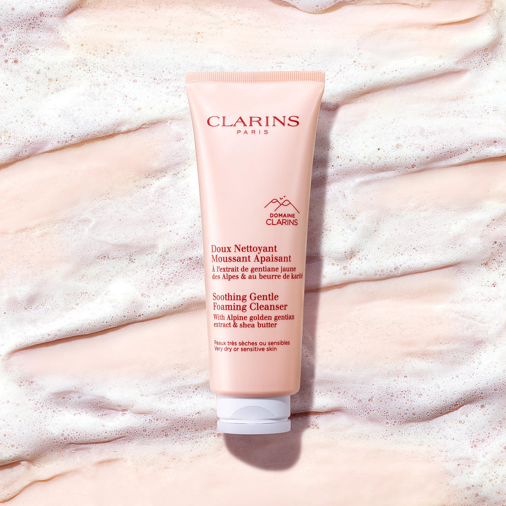 Clarins back label close-up displaying ingredients and instructions