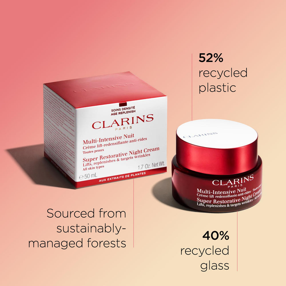 Clarins absorbed cream on skin close-up showing non-greasy finish and improved texture