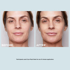 CLARINS applying Cryo-Flash mask to face demonstrating quick use benefit