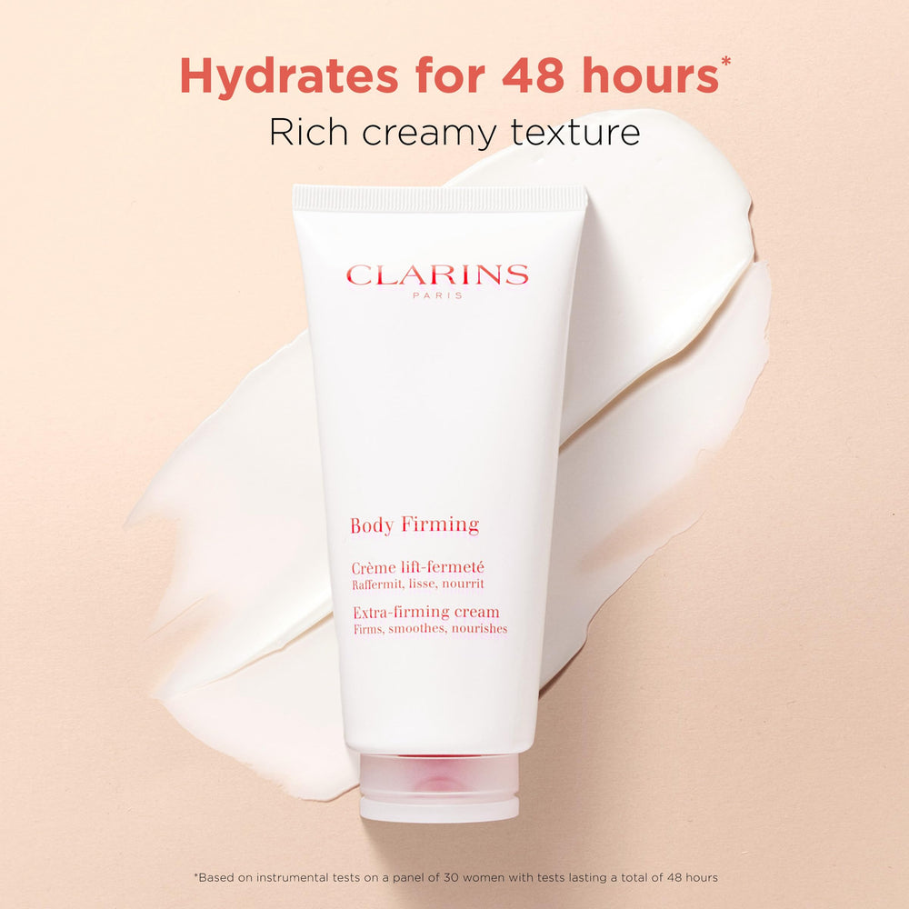 Clarins cream being massaged into legs for firmer skin benefit