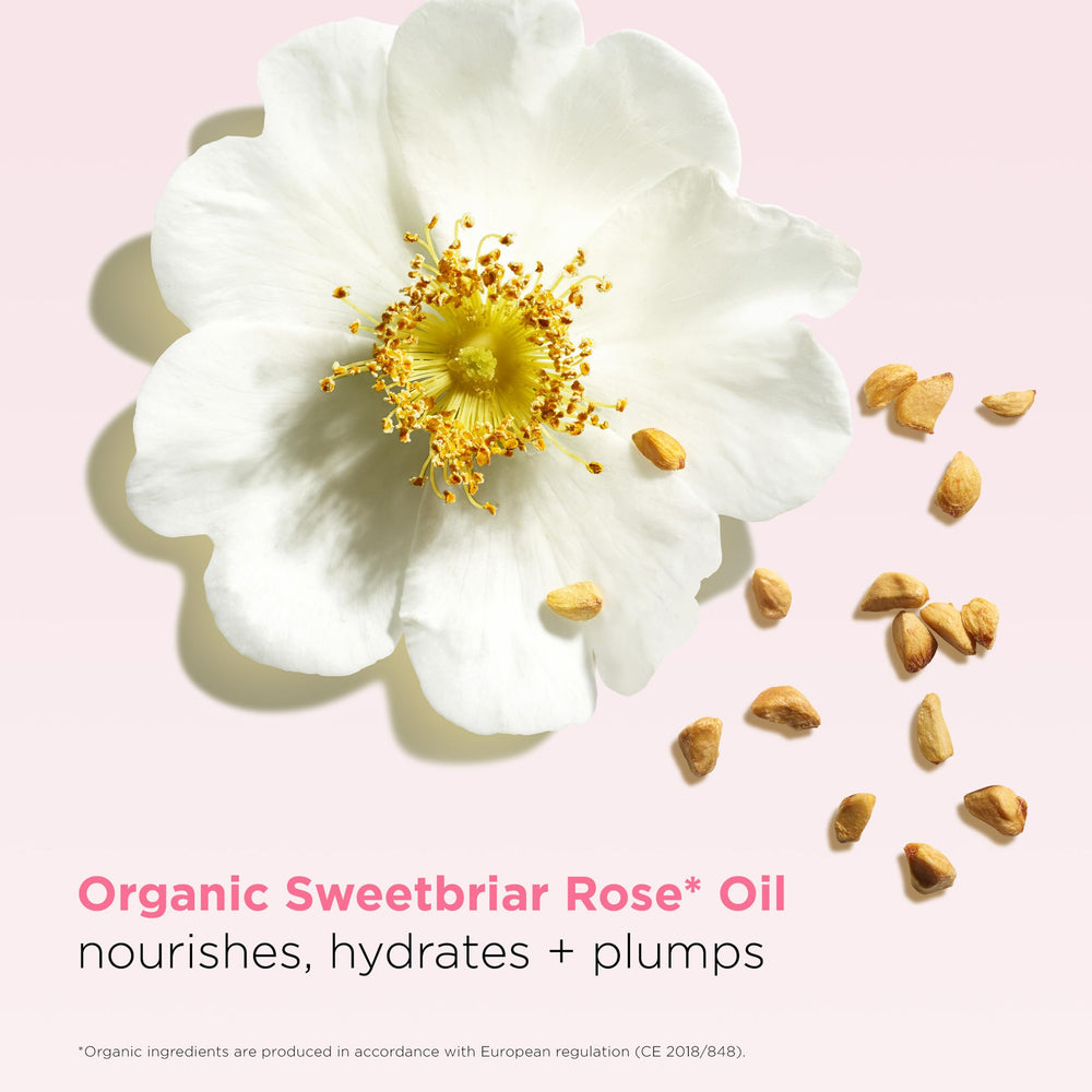Clarins packaging box image shows product information and natural-ingredient benefit